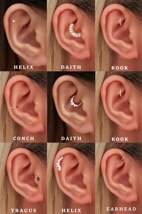 cute ear piercings|simple trendy cute ear piercings.